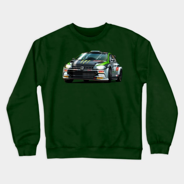 Oliver Solberg R5 Rally Car Crewneck Sweatshirt by Mario Ramos Rally Art